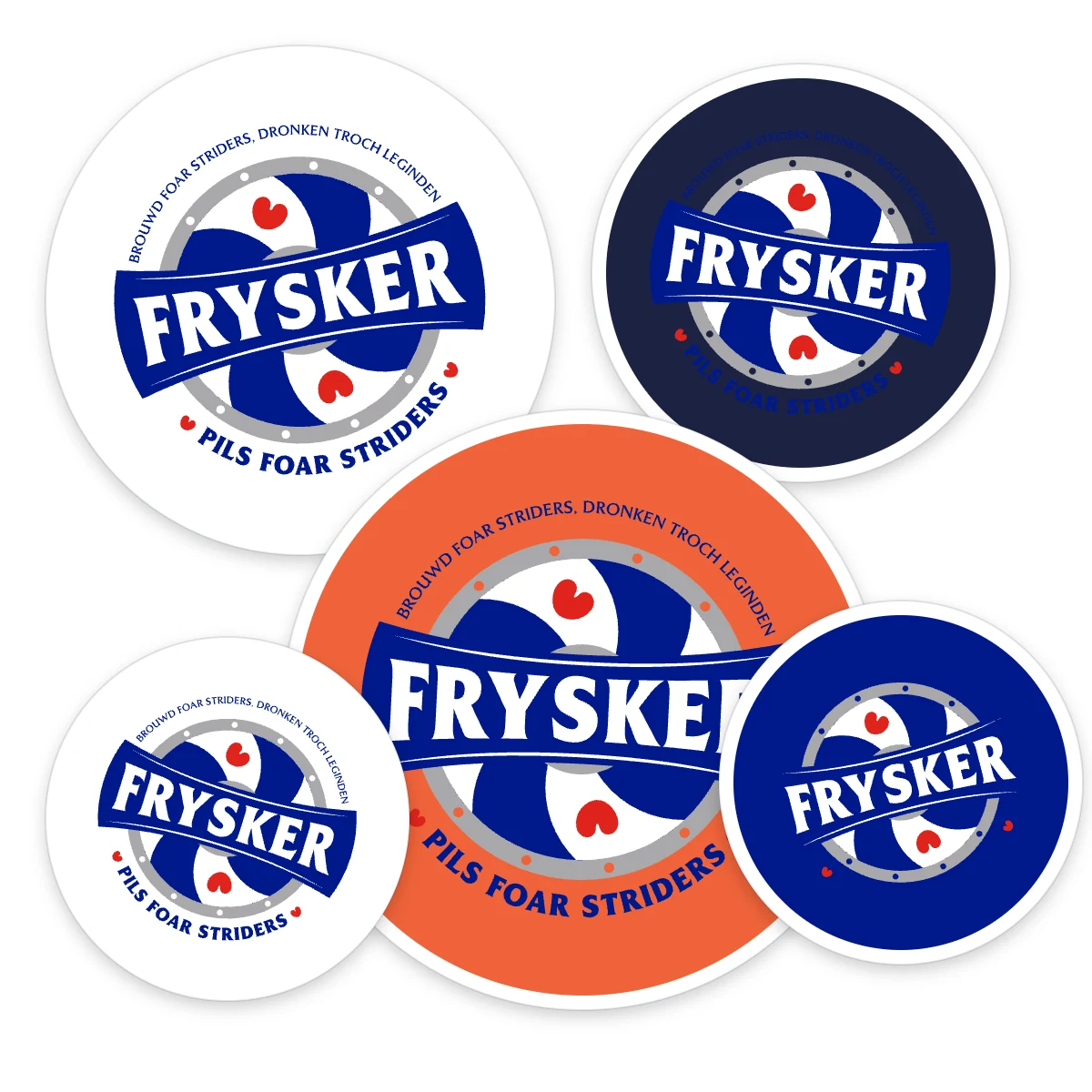 Frysker stickerset in huisstijlkleuren