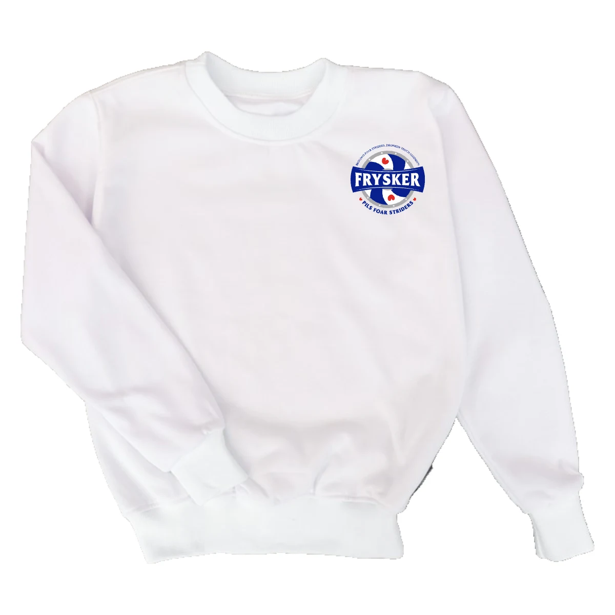 Frysker sweater spierwit met logo op de borst