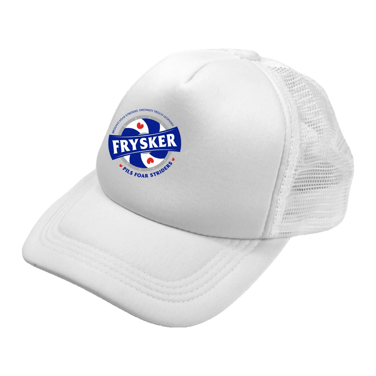 Frysker trucker pet spierwit met logo voorop