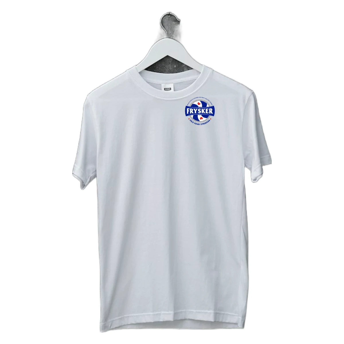 Frysker T-shirt spierwit met logo op de borst